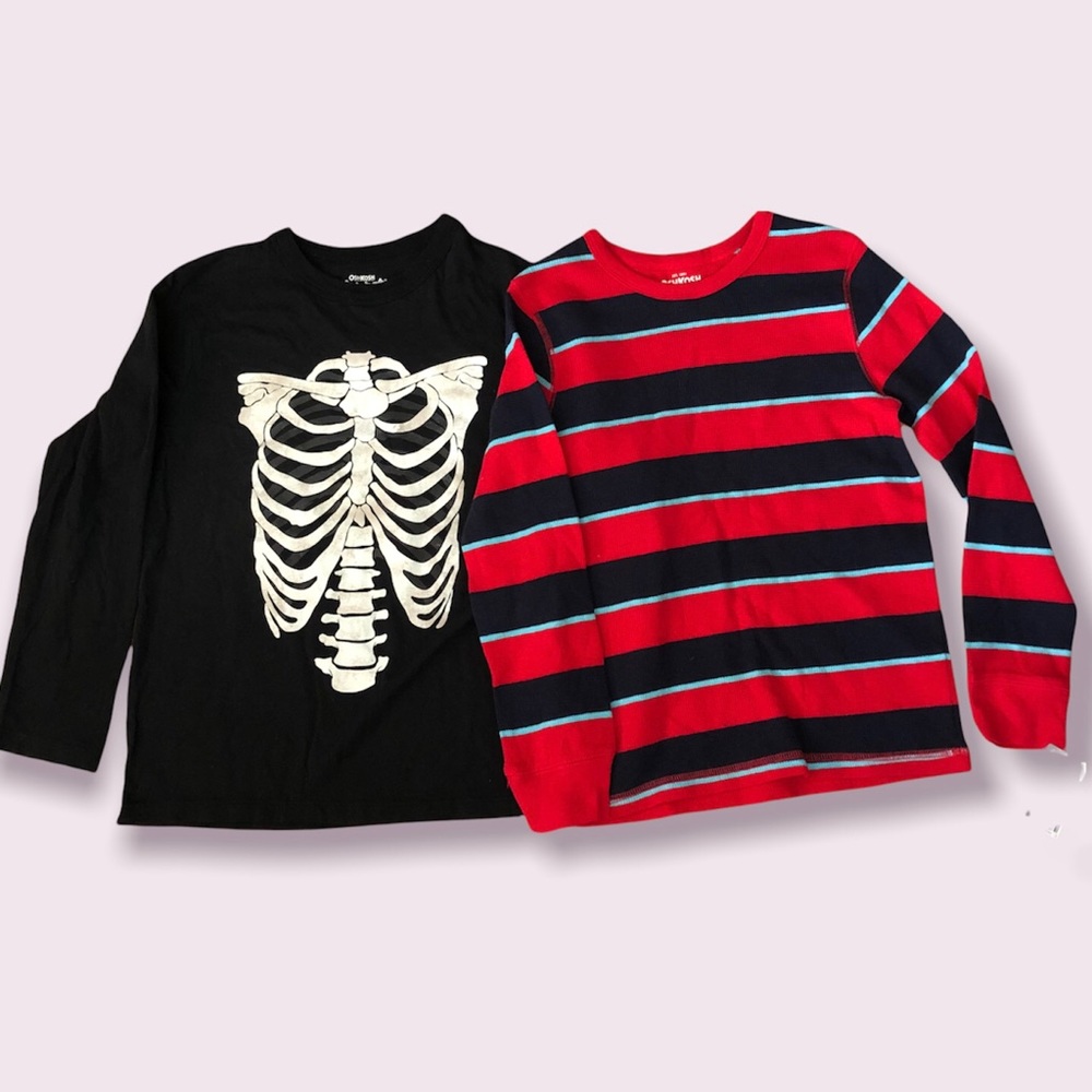 - OshKosh bundle 2 top Black, Red kids Long Sleeve Sz 7, 8.